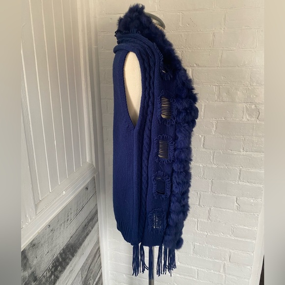 Rabbit fur knit vest - Picture 5 of 7